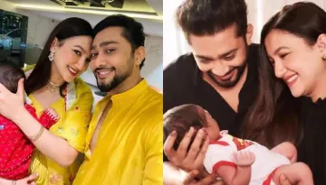 Zaid Darbar's Son, Zehaan Touches Dad's Face Adorably As Mom, Gauahar Kisses Him In New Family Pics