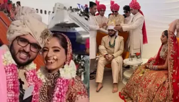 UAE-Based Couple Marries Mid Air On Boeing 747 Aircraft, Hosts A Big Fat Indian Wedding In The Sky