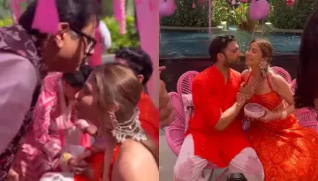 'K3G' Fame, Malvika Raaj Celebrates A Pink-Themed 'Haldi' Ceremony, Dazzles In An Orange Lehenga