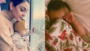 Kajal Aggarwal Shares A Sneak Peek Into Her Son, Neil's Morning Routine, He Dons A Striped Onesie