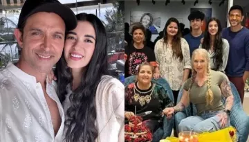 Hrithik Roshan And Girlfriend, Saba Azad Pose With His Family At Sister, Sunaina Roshan's B-Day Bash