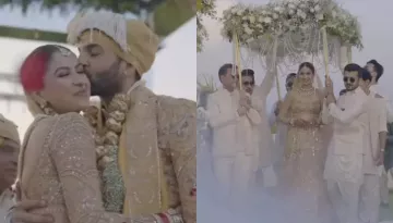 'K3G' Fame, Malvika Raaj Looked Like A Fairy At Her Bridal Entry, Walked Under 'Phoolon Ki Chadar'