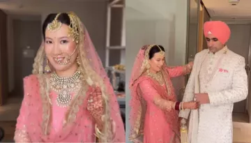 'Korean X Punjabi Tadka': This Korean Bride Wore Beautiful Salwar Set For Her Wedding With A Punjabi