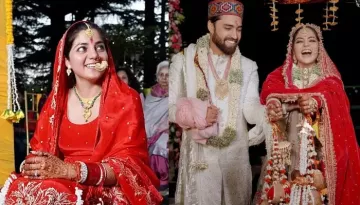 Neha Bagga Dons Red 'Salwar' For 'Pahadi'-Wedding, Pairs It With Huge 'Nath', Coconut-Shell Kaleeras