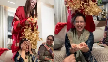 Sanya Malhotra Can't Stop Laughing As Her Sister, Shagunn Tries To Drop A Golden 'Kaleera' On Her