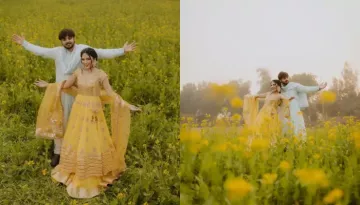 Pakistani Singer, Iqra Kanwal Had A Stunning 'DDLJ' Themed Haldi Ceremony In A 'Sarson Ke Khet'