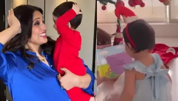 Bipasha Basu Drops Glimpses Of Christmas Preparations, Devi Dons A Tiny Santa-Hat Adorned Hairband