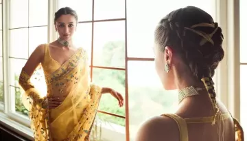 Alia Bhatt Dons Yellow-Hued 'Bird' Saree For 'Yaar Ki Shaadi', Opts For Unique Braided Hairstyle
