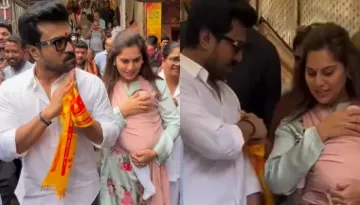 Ram Charan-Upasana Take Their Baby Girl, Klin Kaara To Mahalaxmi 'Mandir' As She Turns 6 Months Old