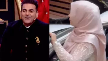 Arbaaz Khan's Bride, Sshura Khan Arrives In Abaya And 'Chikankari' Baby Pink Anarkali For Nikah
