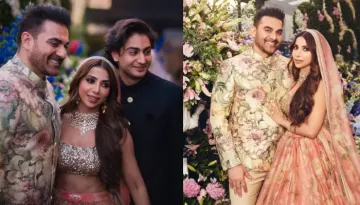 Arbaaz Khan Opts For 'Bandhgala' Suit And Sshura Blooms In Pastel Floral Lehenga By Sabyasachi