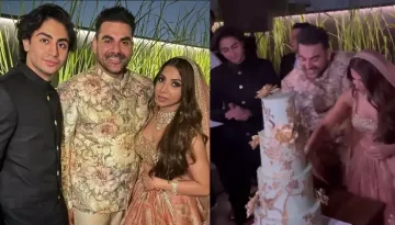 Arbaaz Khan And Sshura Dance With His Son, Arhaan Post Wedding, The Couple Cuts A Blue-Hued 3D Cake