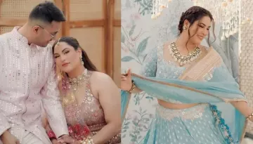 Plus-Size Influencer Bride-To-Be, Sakshi Sindwani Stuns In A Blue Lehenga At Her Pre-Wedding Ritual