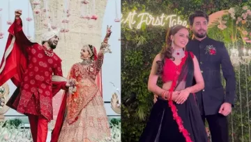 Shrenu Parikh And Akshay Mhatre's First Look From Their Reception Out, Duo Twins In Black Ensembles