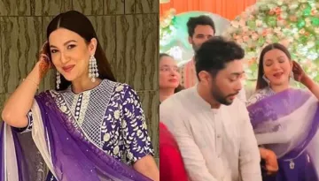 Mom-To-Be, Gauahar Khan Dons An Anarkali Suit, Flaunts Her 'Thumkas' On 'Chokra Jawaan' At A Wedding