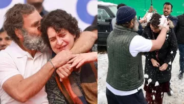 Rahul Gandhi-Priyanka Gandhi Get Spotted Playing With Snowballs Like Kids, Give Brother-Sister Goals