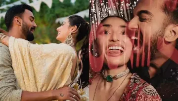 Athiya Shetty-KL Rahul Indulge In Mushy PDA At After-Party, The Newlyweds Kiss And Bite Each Other