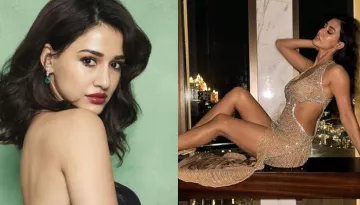 Disha Patani Looks Sexy As She Flaunts Her Hourglass Figure In A Shimmery Nude-Toned Bodycon Dress