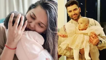 Kratika Sengar And Nikitin Dheer Host Devika's 'Mundan' Ceremony, Looks Cute As She Poses With Daddy