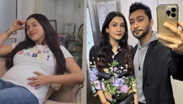 Gauahar Khan Attends 'Bigg Boss' Bash With Hubby, Zaid Darbar, Cutely Cradles Her 7-Months Baby Bump