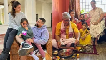 Inaaya Naumi Kemmu Eagerly Looks At Her 'Dadu' Performing Puja On Herath Festival