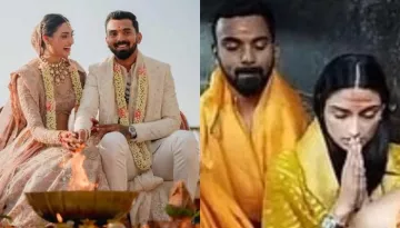 Athiya Shetty And KL Rahul Visit Mahakaleshwar Temple To Seek Blessings, She Stuns In Yellow Saree