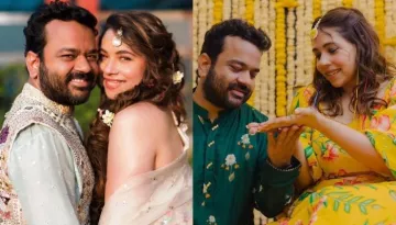 Maanvi Gagroo Stuns In A Vibrant Floral Printed Skirt With An Off-Shoulder Blouse At Her 'Mehendi'