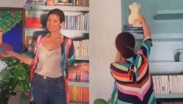 Twinkle Khanna Shows How She Was Decking Up Her Home Library Lavishly With Plants And Artworks