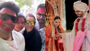 Hansika Motwani And Sohael Khaturiya Celebrate First Holi After Marriage With Actress' Mother