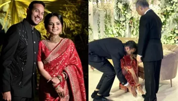 OYO's Founder, Ritesh Agarwal And His Wife Trolled For Seeking Blessings From SoftBank's Masayoshi
