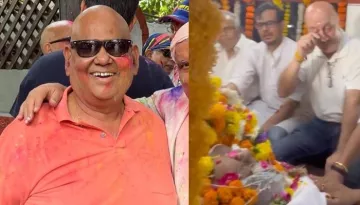 Anupam Kher Breaks Down During The 'Antim Darshan' Of Satish Kaushik, Looks Inconsolable