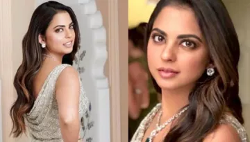 Isha Ambani Wore A Metallic Silver Valentino Gown With Cowl Neckline For Her Pre-Wedding Ceremony