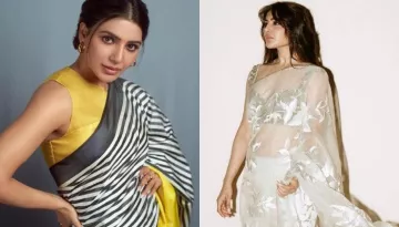 Samantha Ruth Prabhu Dons An Organza Saree With An Embroidered Bralette Worth Rs. 1 Lakh