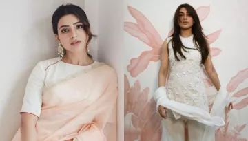 Samantha Ruth Prabhu Stuns In An Ivory-Hued Floral Cut-Out Worked 'Sharara' Set Worth Rs. 1.58 Lakhs