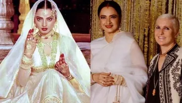 Rekha Exudes Charm In An Organza Saree And Traditional Gold Jewels, Poses With Dior Designer, Maria