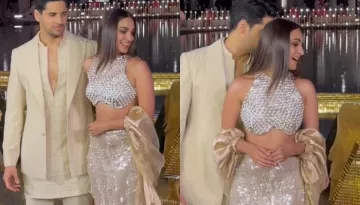 Kiara Advani Dazzles In A Fishtail Lehenga With Pearl-Work 'Choli', Hubby Sidharth Twinned With Her