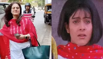 Kajol Channels Her 'Anjali' Look From 'Kuch Kuch Hota Hai', Flaunts White Suit With Red Dupatta