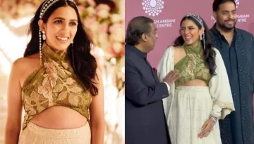 Pregnant Shloka Mehta Holds Father-In-Law, Mukesh Ambani's Hand As They Pose For Paps [Video]