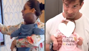 Bipasha Basu's Six-Month-Old Daughter, Devi Dons A Striped Dress, Proves She Is A Little Fashionista