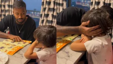 Hardik Pandya Sheds Daddy Goals By Teaching Son Amid IPL Matches, Then Smoothers Him With Kisses