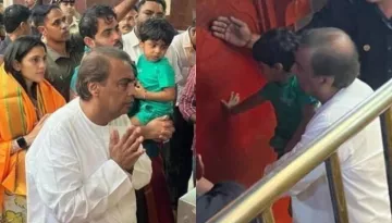To-Be Mommy, Shloka Mehta Visits Siddhivinayak, Prithvi Seeks Blessings With 'Dadu' Mukesh Ambani