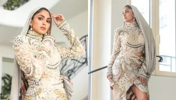 Mrunal Thakur Dons A Custom Anamika Khanna Outfit At Cannes 2023, Lets Her Hood Do The Talking