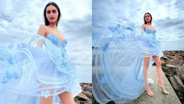 Manushi Chhillar Exudes Princess Vibes As She Dons A 3D Flower Detailed Gown At Cannes 2023
