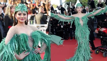 Urvashi Rautela Is Called A 'Birdie' For Her Latest Look In A Green Feather Gown On Day 5 At Cannes