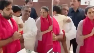 Akash Ambani's Son Prithvi Ambani Clings To 'Dadu' Mukesh Ambani At Siddhivinayak Temple