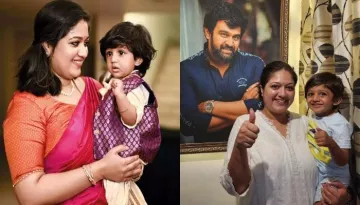 Meghana Raj Poses With Late Chiranjeevi Sarja's Photo Frame As Their Son Attends First Day Of School