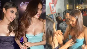 Mouni Roy Is Spotted Covering Disha Patani's Risque Neckline With Hair At Former's Restaurant Launch
