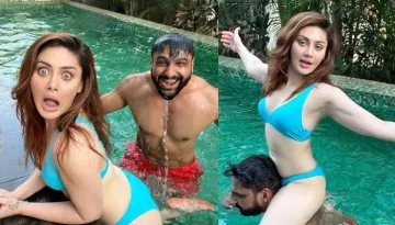 Shefali Jariwala Looks Sexy In A Powder Blue-Hued Bikini As She Drops Goofy Photos With Hubby, Parag
