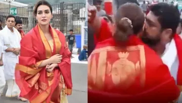 Kriti Sanon Got Kissed By 'Adipurush' Director Om Raut In Tirupati Temple, Netizen Says 'Shameless'