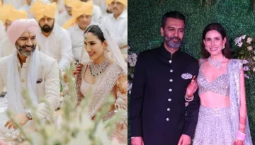 Sonnalli Seygall-Ashesh Sajnani's Reception: She Stuns In An Embellished Lehenga And Risque 'Choli'